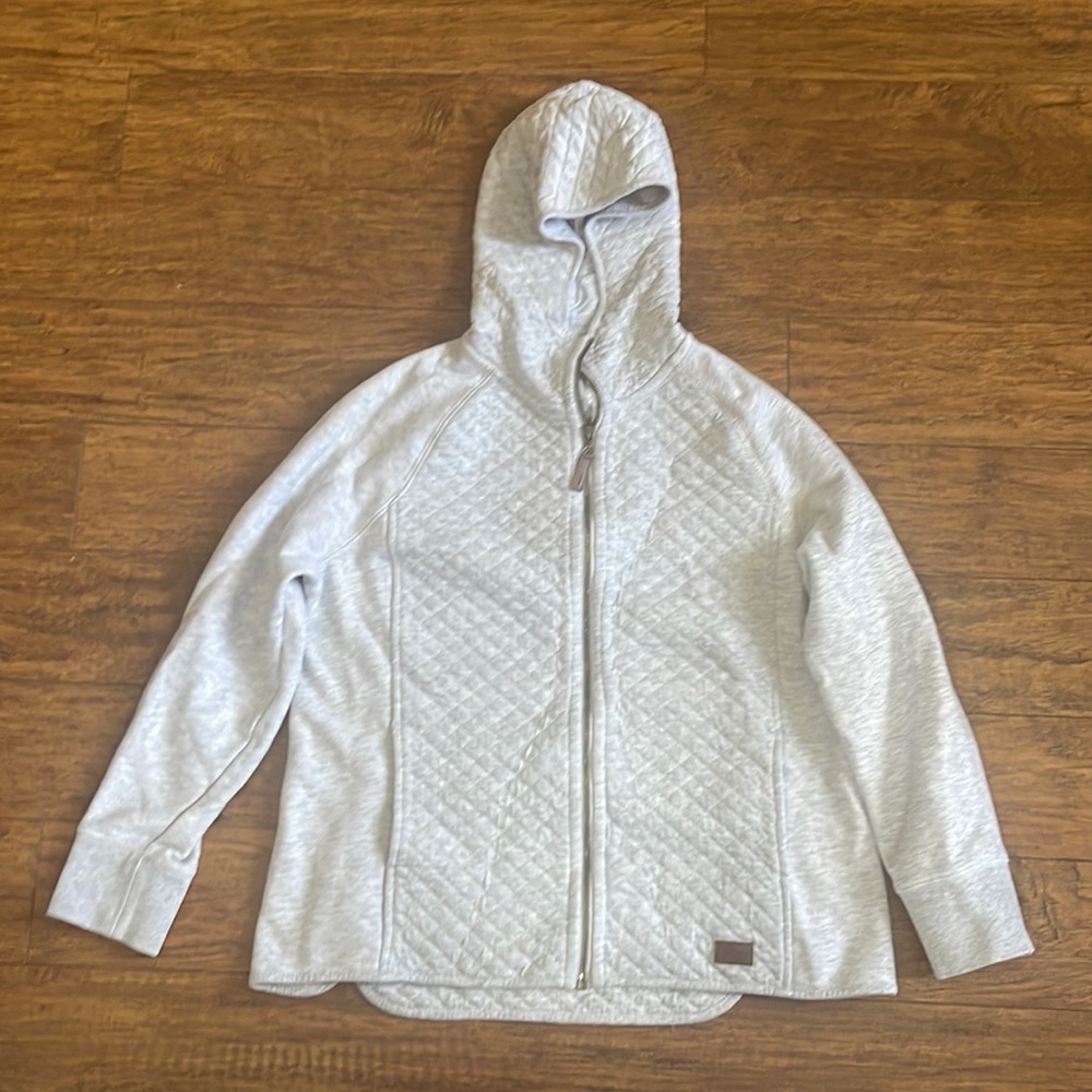 LL Bean Quilted Full Zip Hooded Sweatshirt size Medium